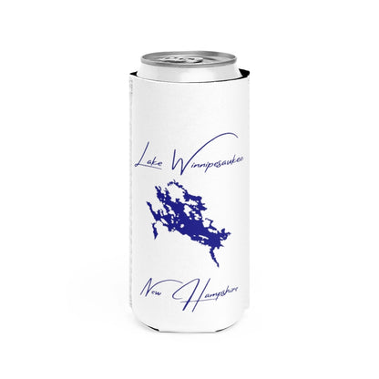 New  Hampshire  Lake  Winnipesaukee  Slim  Can  Koozie  front  position  view  from  front  white.webp