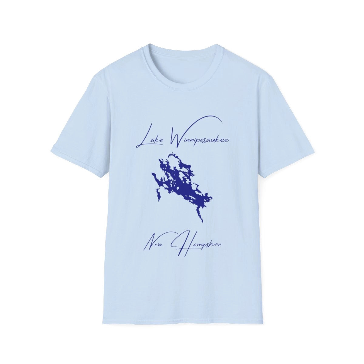 New  Hampshire  Lake  Winnipesaukee  T-shirt  front  position  view  from  front  light  blue.webp
