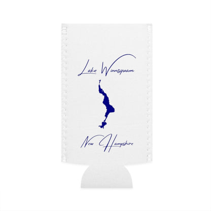 New  Hampshire  Lake  Winnisquam  Slim  Can  Koozie  front  position  view  from  flat-front  white.webp
