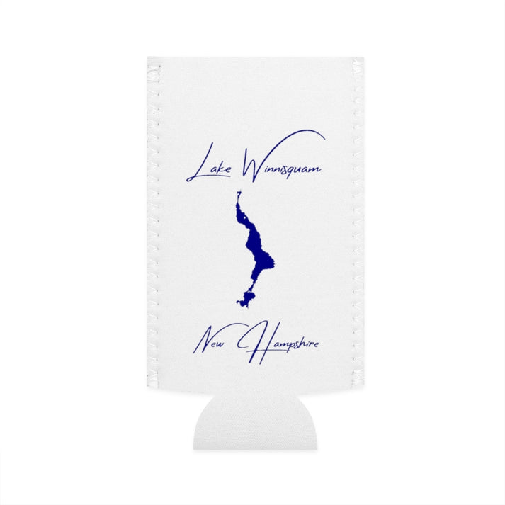 New  Hampshire  Lake  Winnisquam  Slim  Can  Koozie  front  position  view  from  flat-front  white.webp