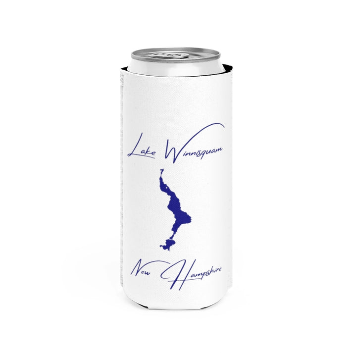 New  Hampshire  Lake  Winnisquam  Slim  Can  Koozie  front  position  view  from  front  white.webp