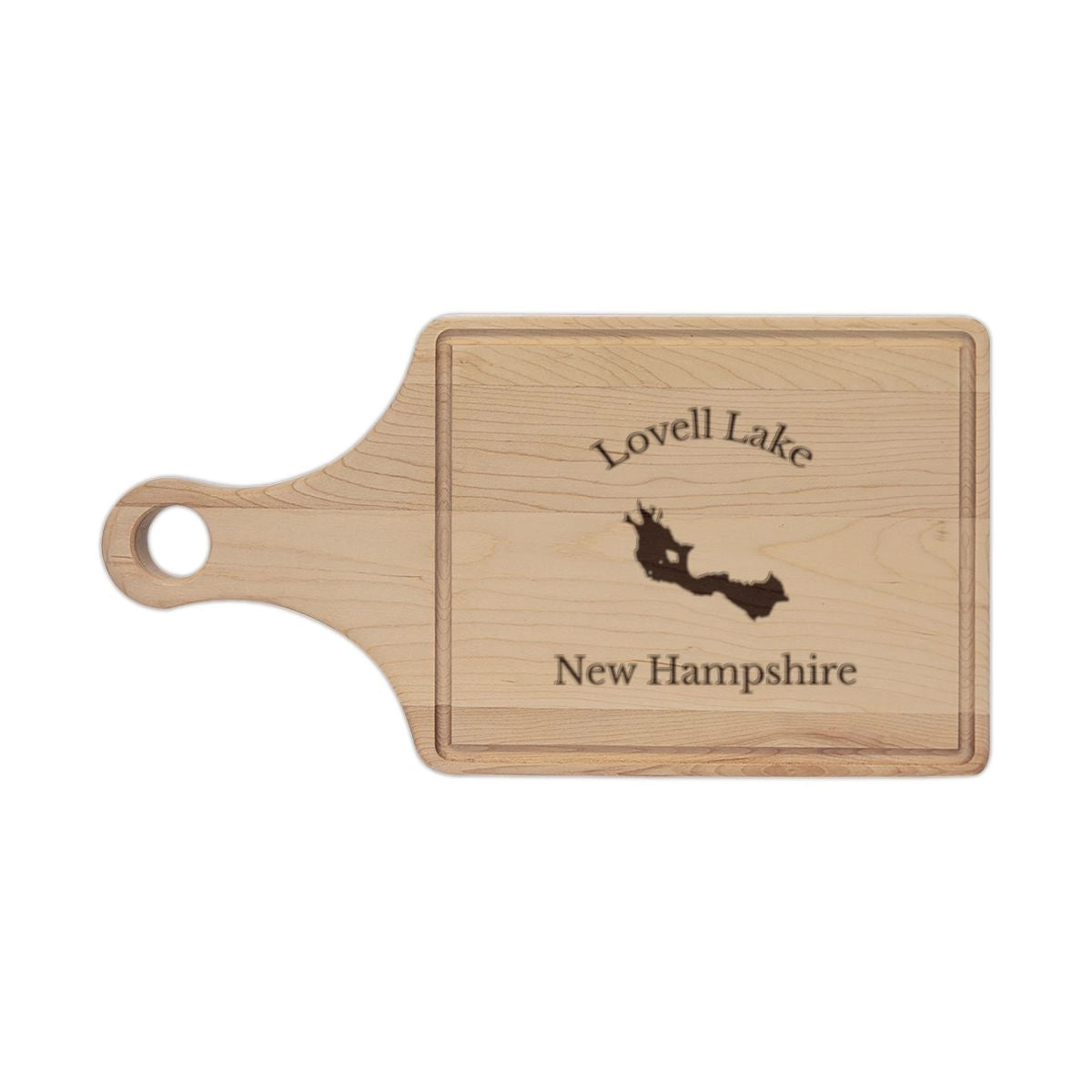 New  Hampshire  Lovell  Lake  Engraved  Cutting  Board  front  position  view  from  front  maple.webp