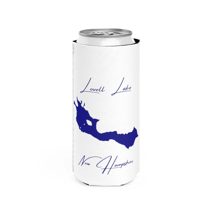 New  Hampshire  Lovell  Lake  Slim  Can  Koozie  front  position  view  from  front  white.webp