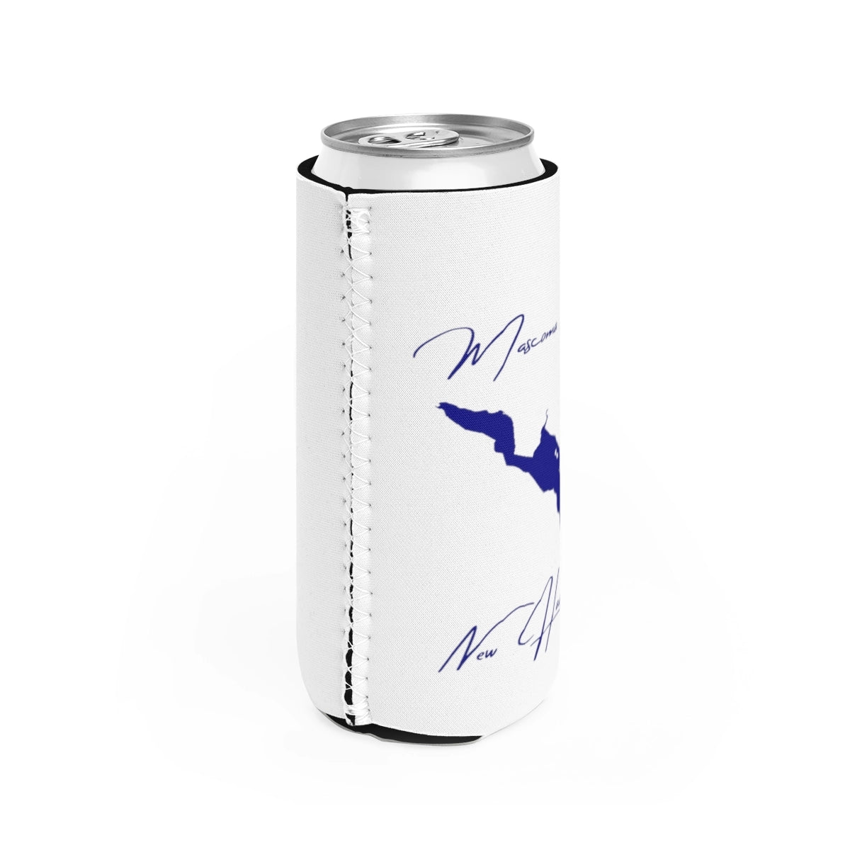 New  Hampshire  Mascoma  Lake  Slim  Can  Koozie  all  position  view  from  right  white.webp