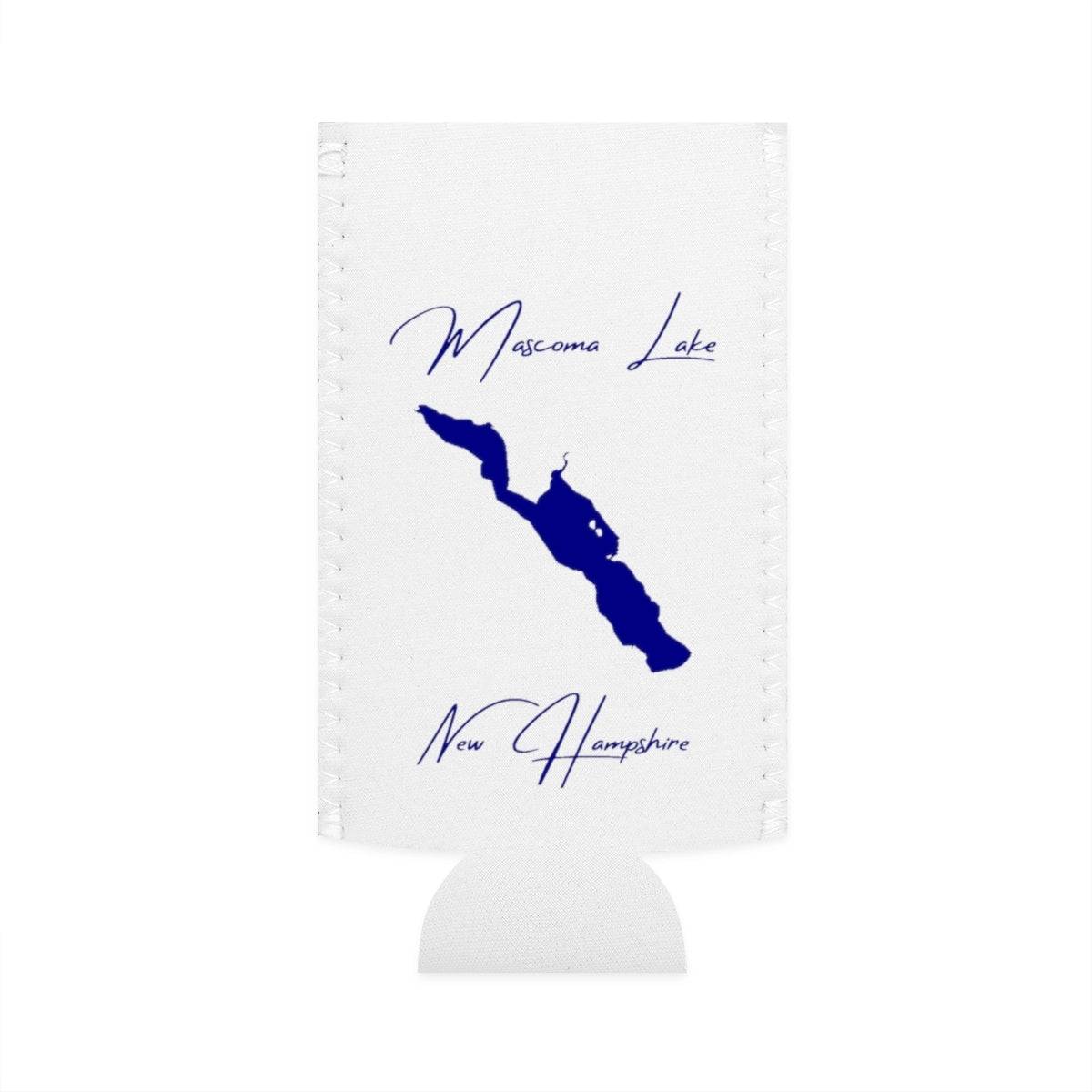 New  Hampshire  Mascoma  Lake  Slim  Can  Koozie  front  position  view  from  flat-front  white.webp