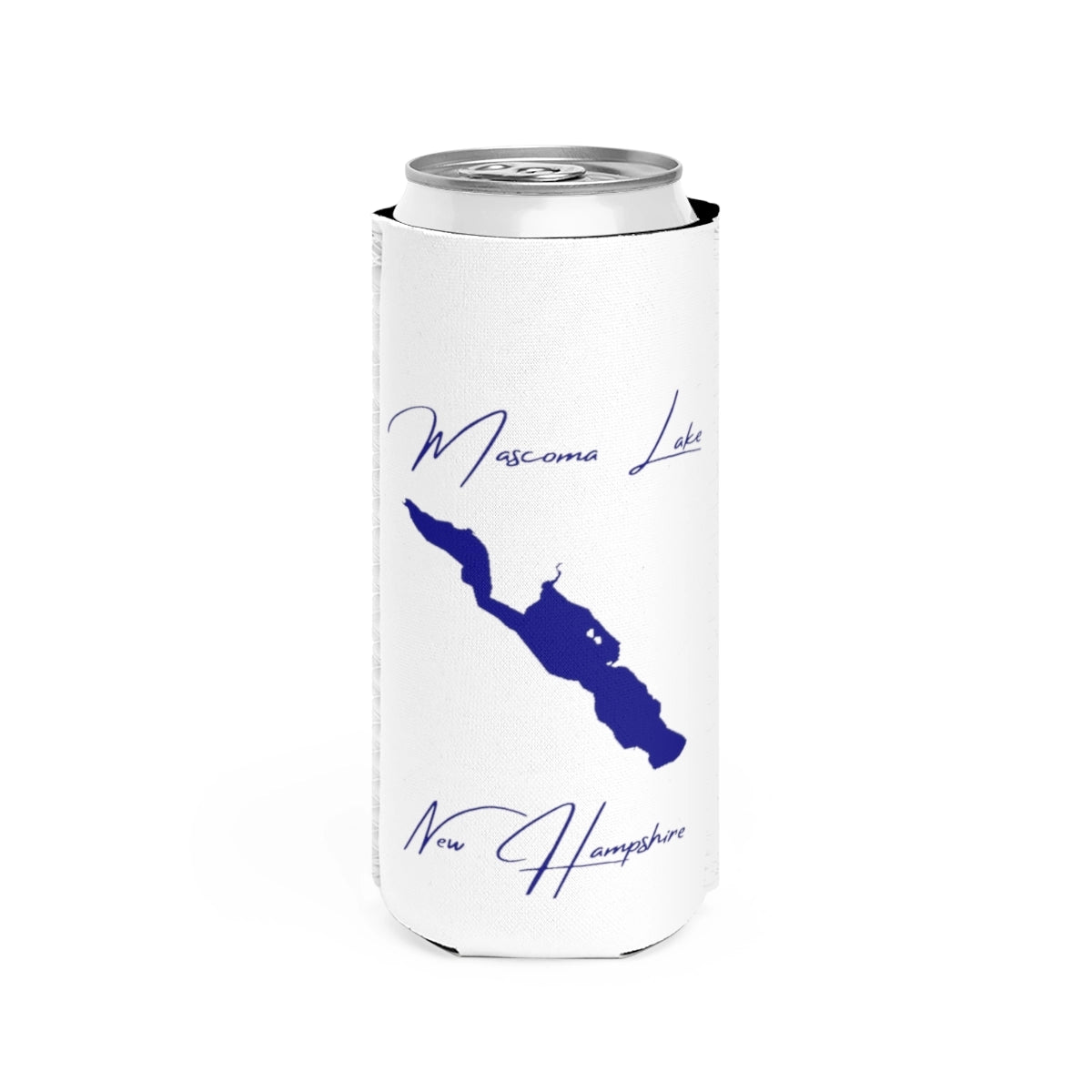 New  Hampshire  Mascoma  Lake  Slim  Can  Koozie  front  position  view  from  front  white.webp