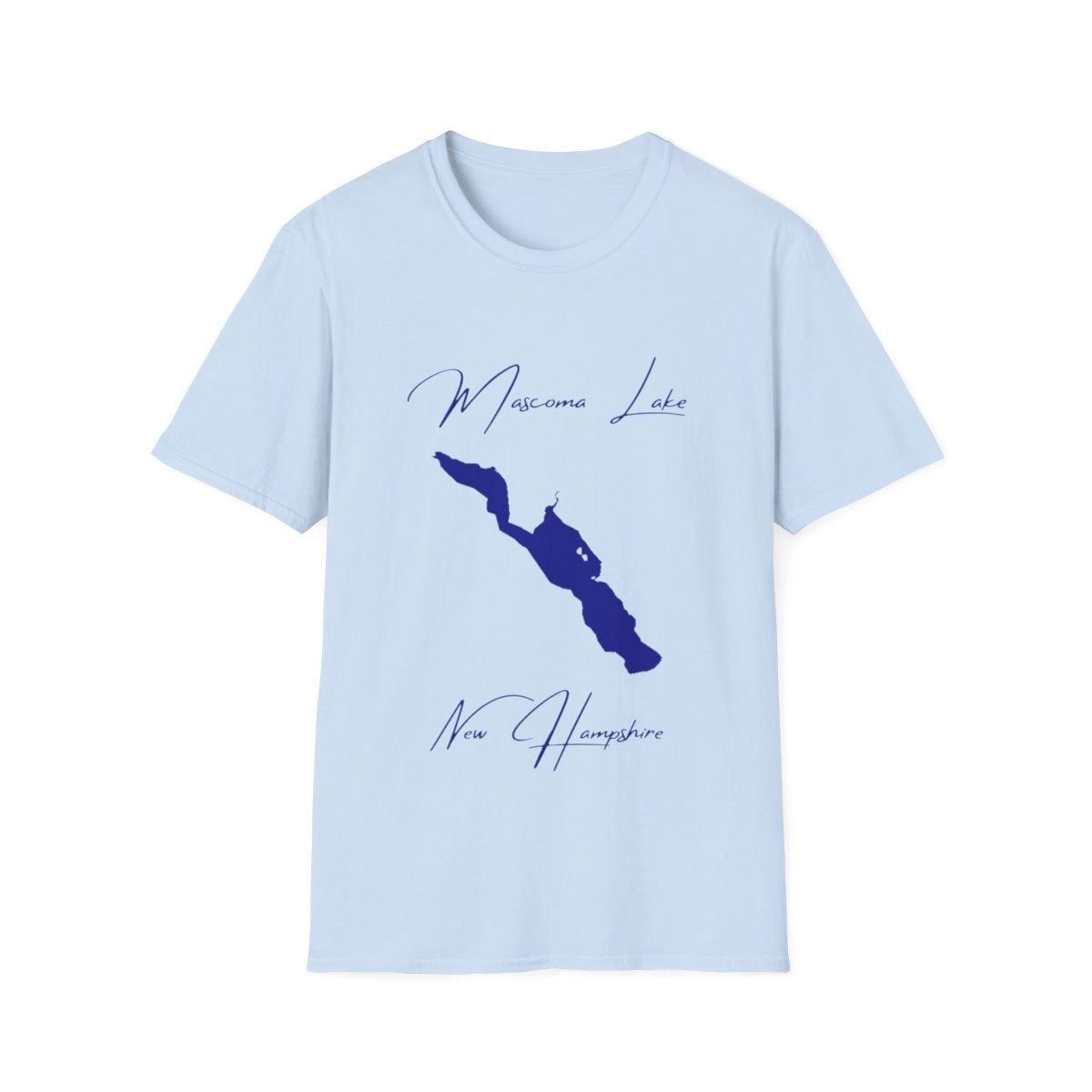 New  Hampshire  Mascoma  Lake  T-shirt  front  position  view  from  front  light  blue.webp