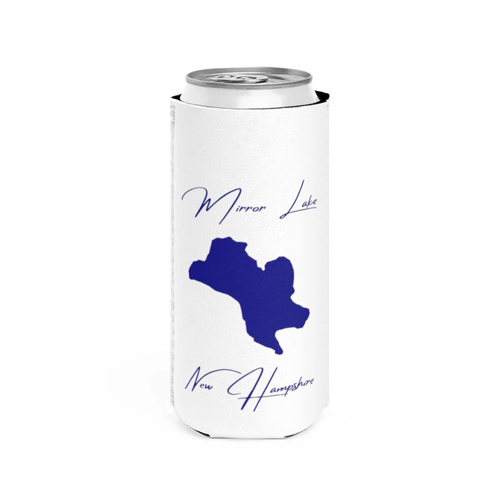 New  Hampshire  Mirror  Lake  Slim  Can  Koozie  front  position  view  from  front  white.webp