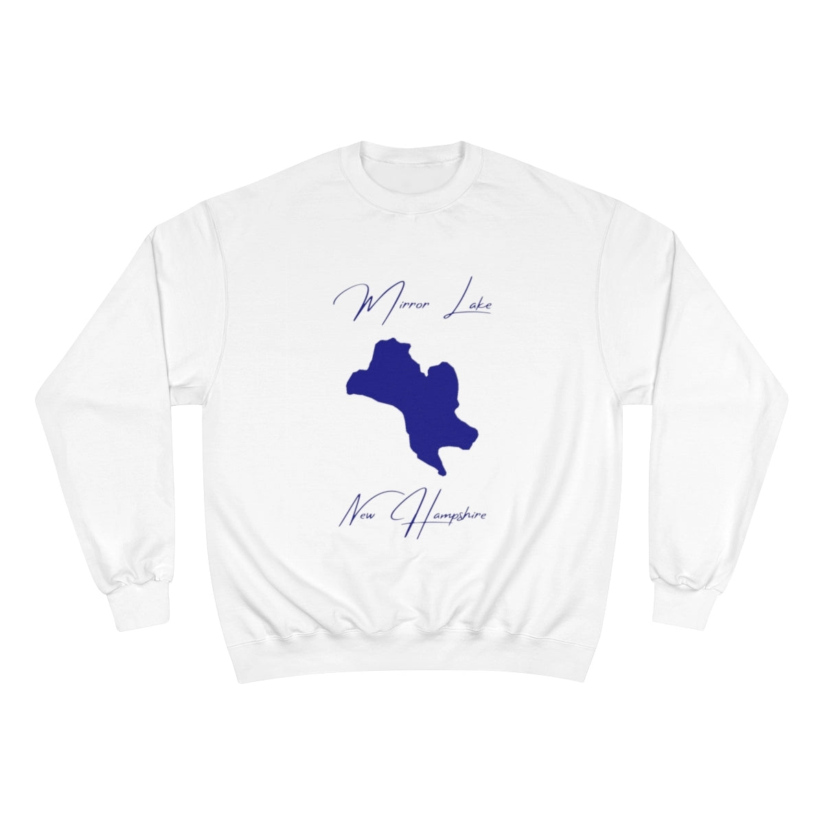 New  Hampshire  Mirror  Lake  Sweatshirt  front  position  view  from  front  white.webp