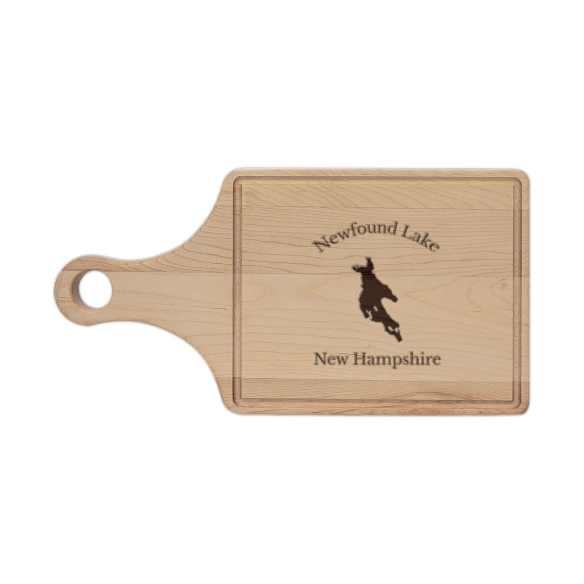 New  Hampshire  Newfound  Lake  Engraved  Cutting  Board  front  position  view  from  front  maple.webp