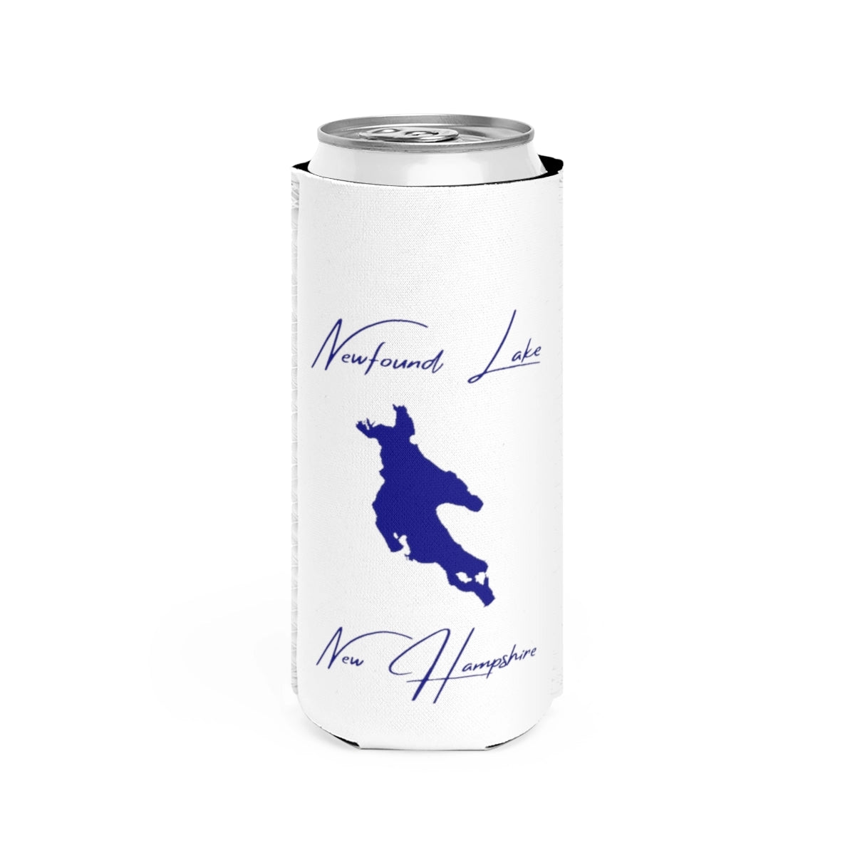 New  Hampshire  Newfound  Lake  Slim  Can  Koozie  front  position  view  from  front  white.webp