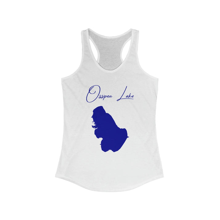 New  Hampshire  Ossipee  Lake  Racerback-Tank  front  position  view  from  front  solid  white.webp