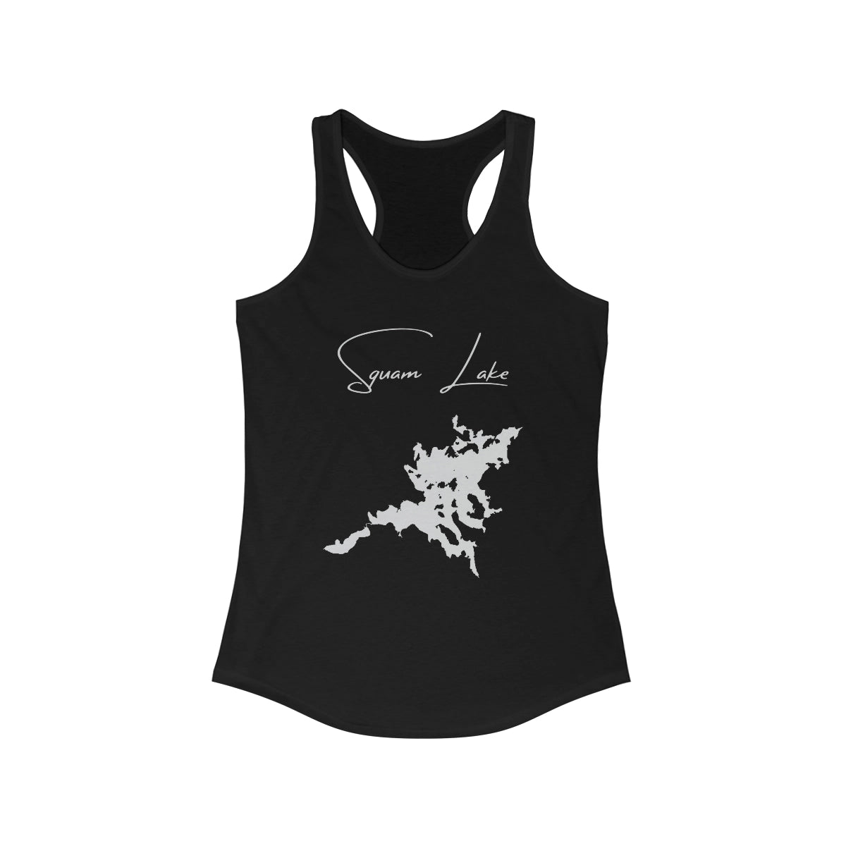 New  Hampshire  Squam  Lake  Racerback-Tank  front  position  view  from  front  solid  black.webp