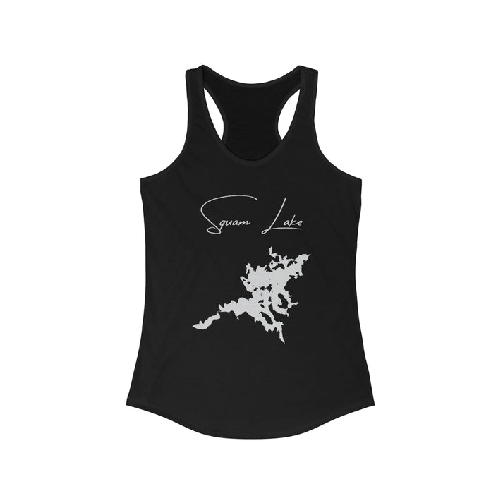 New  Hampshire  Squam  Lake  Racerback-Tank  front  position  view  from  front  solid  black.webp
