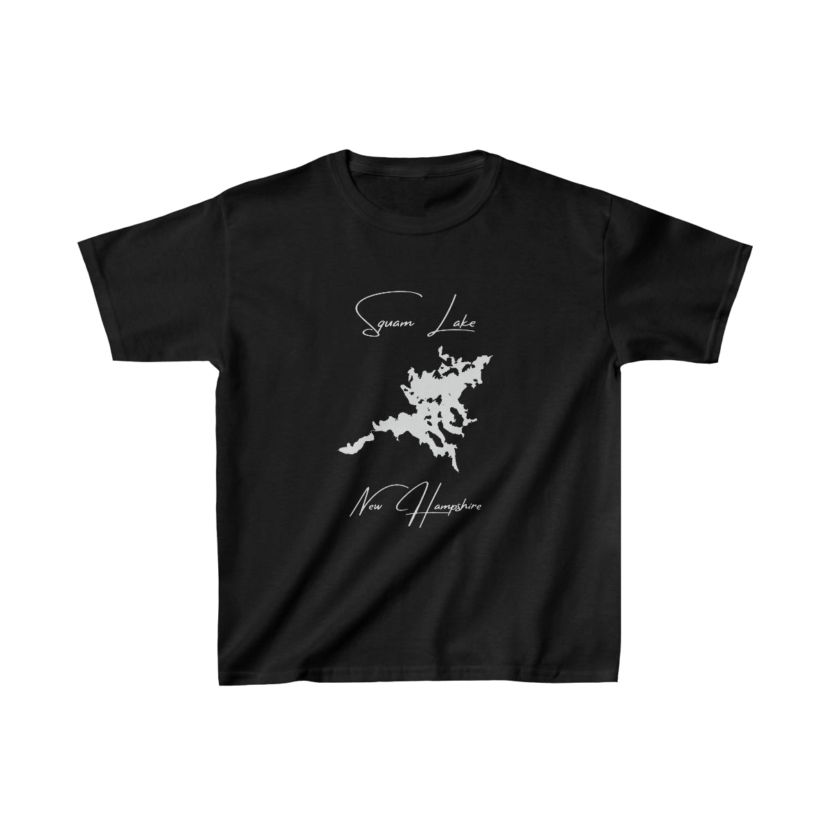 New  Hampshire  Squam  Lake  Youth  T-shirt  front  position  view  from  front  black.webp