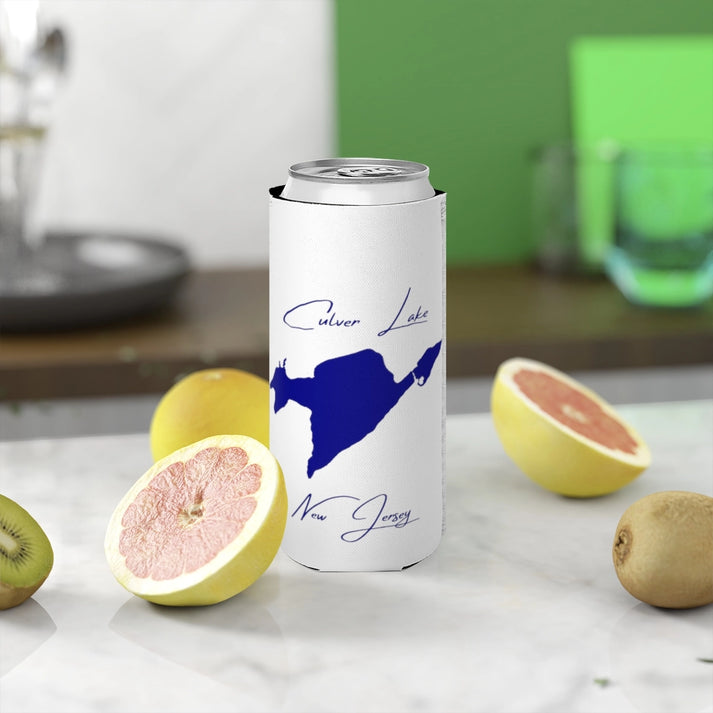 New  Jersey  Culver  Lake  Slim  Can  Koozie  front  position  view  from  context-2  white.webp