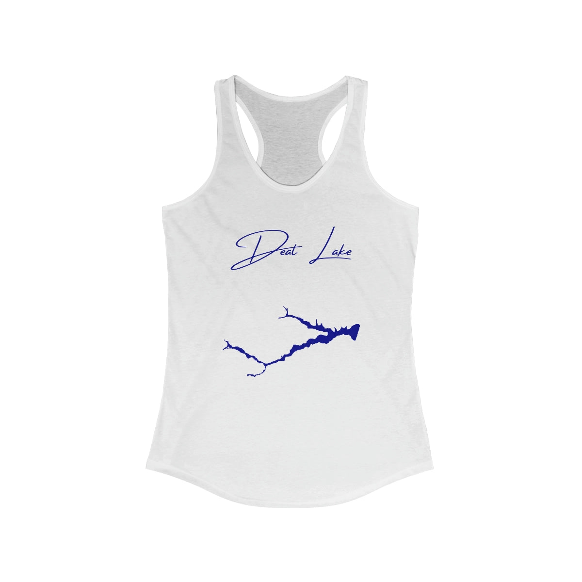 New  Jersey  Deal  Lake  Racerback-Tank  front  position  view  from  front  solid  white.webp