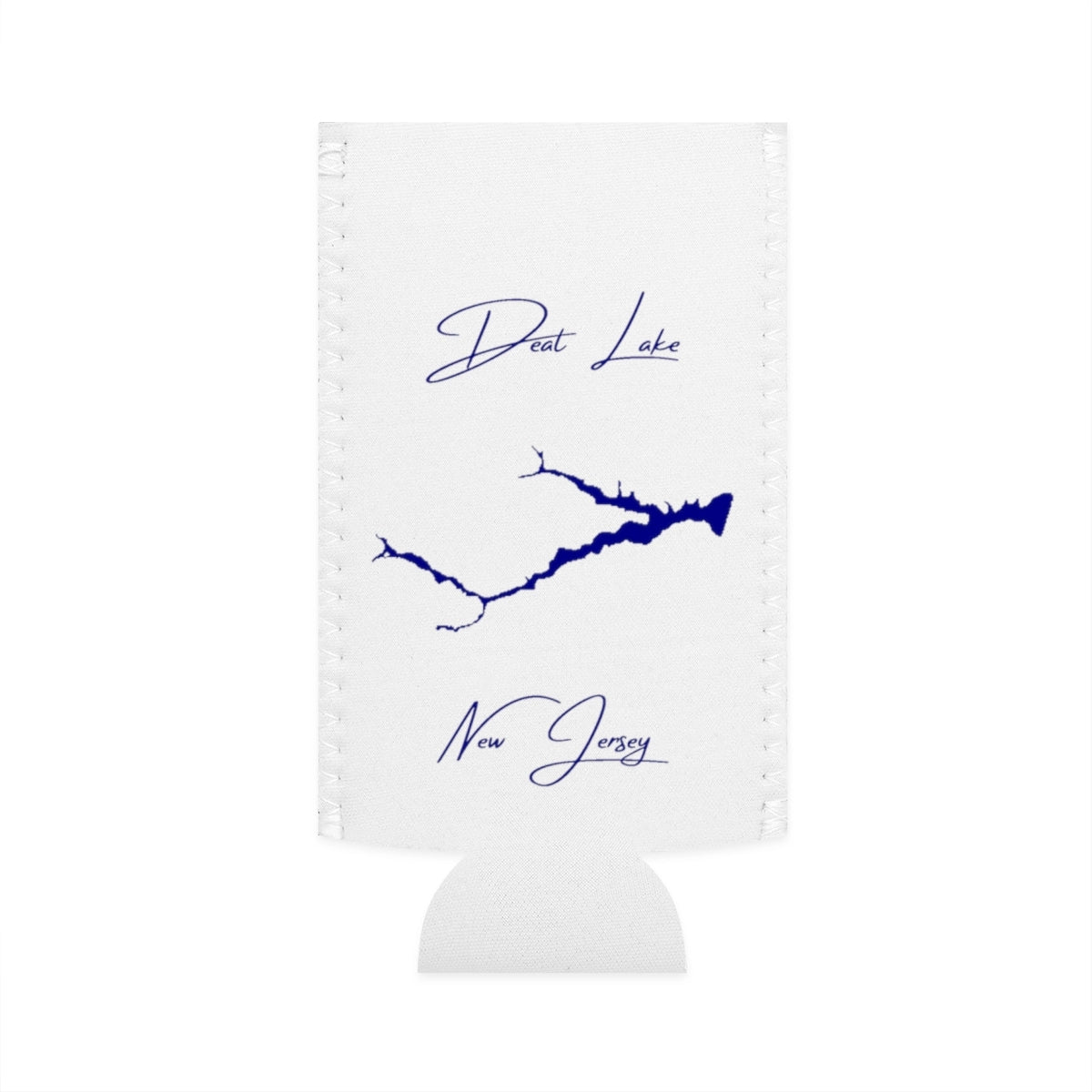 New  Jersey  Deal  Lake  Slim  Can  Koozie  front  position  view  from  flat-front  white.webp
