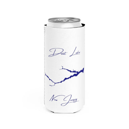 New  Jersey  Deal  Lake  Slim  Can  Koozie  front  position  view  from  front  white.webp