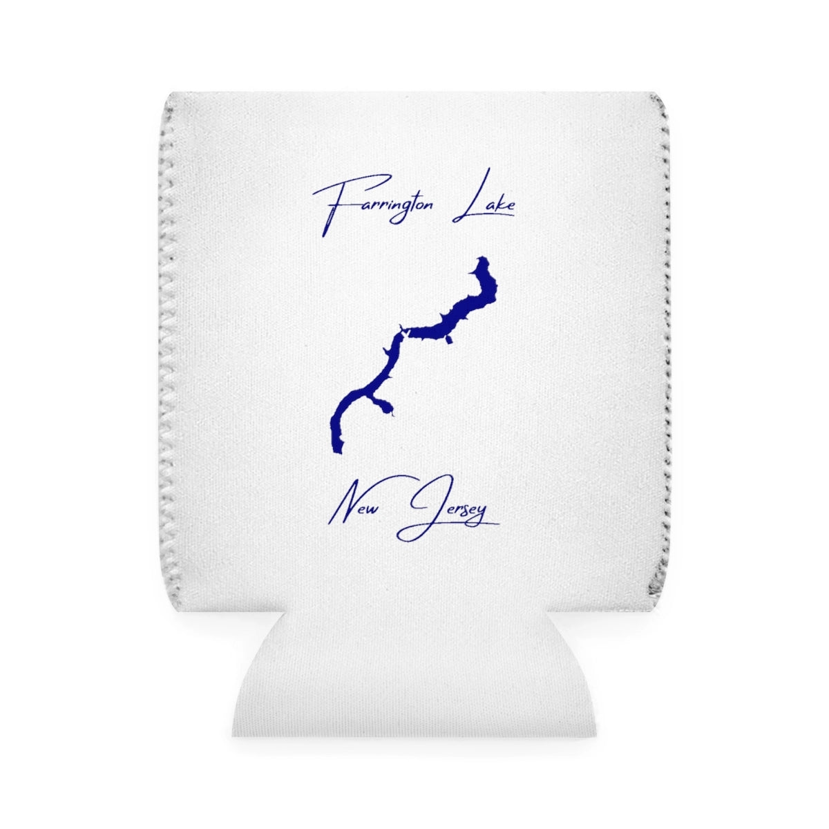 New  Jersey  Farrington  Lake  Can  Koozie  front  position  view  from  front-1  white.webp