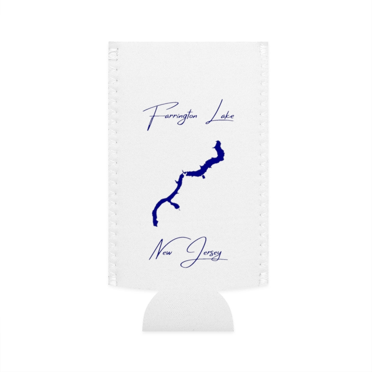 New  Jersey  Farrington  Lake  Slim  Can  Koozie  front  position  view  from  flat-front  white.webp