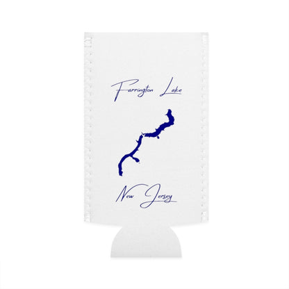 New  Jersey  Farrington  Lake  Slim  Can  Koozie  front  position  view  from  flat-front  white.webp