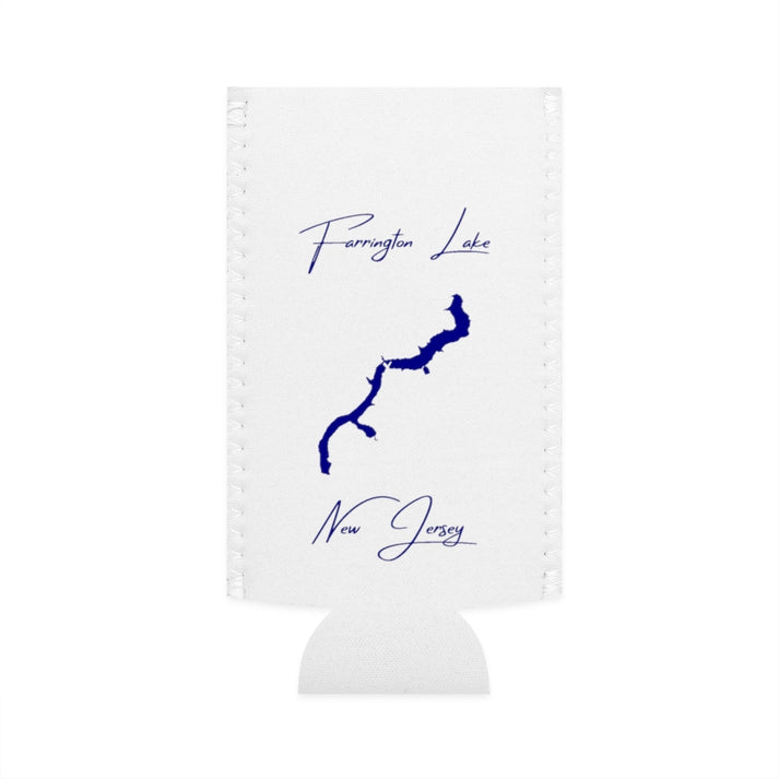 New  Jersey  Farrington  Lake  Slim  Can  Koozie  front  position  view  from  flat-front  white.webp