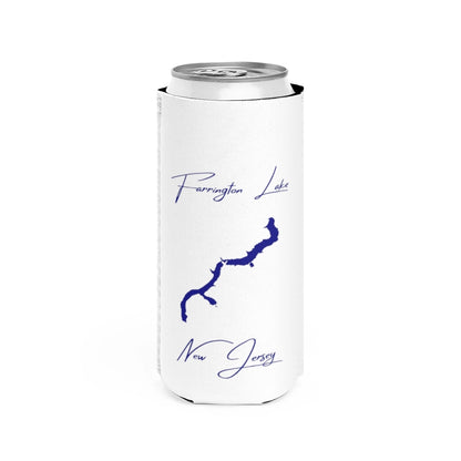 New  Jersey  Farrington  Lake  Slim  Can  Koozie  front  position  view  from  front  white.webp