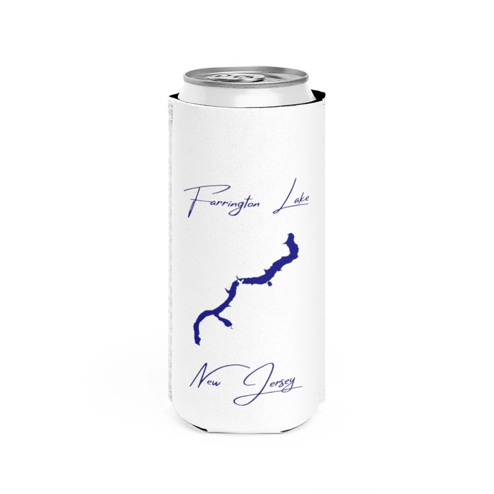 New  Jersey  Farrington  Lake  Slim  Can  Koozie  front  position  view  from  front  white.webp