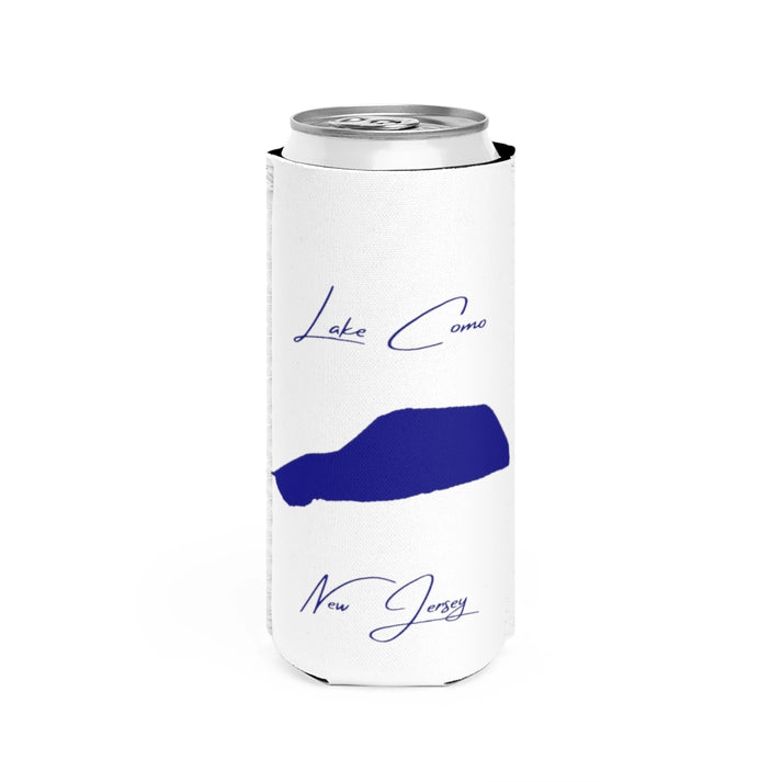 New  Jersey  Lake  Como  Slim  Can  Koozie  front  position  view  from  front  white.webp
