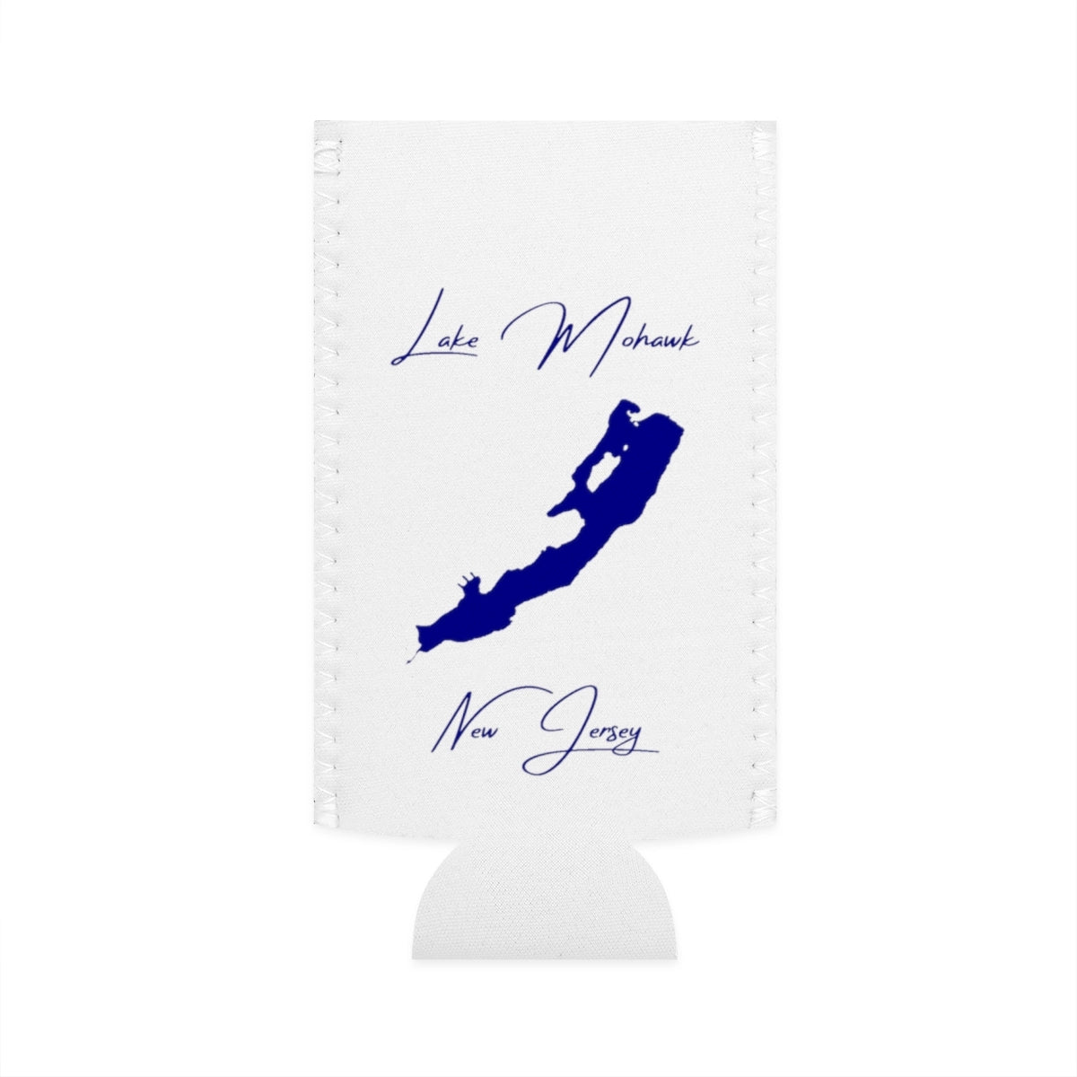 New  Jersey  Lake  Mohawk  Slim  Can  Koozie  front  position  view  from  flat-front  white.webp