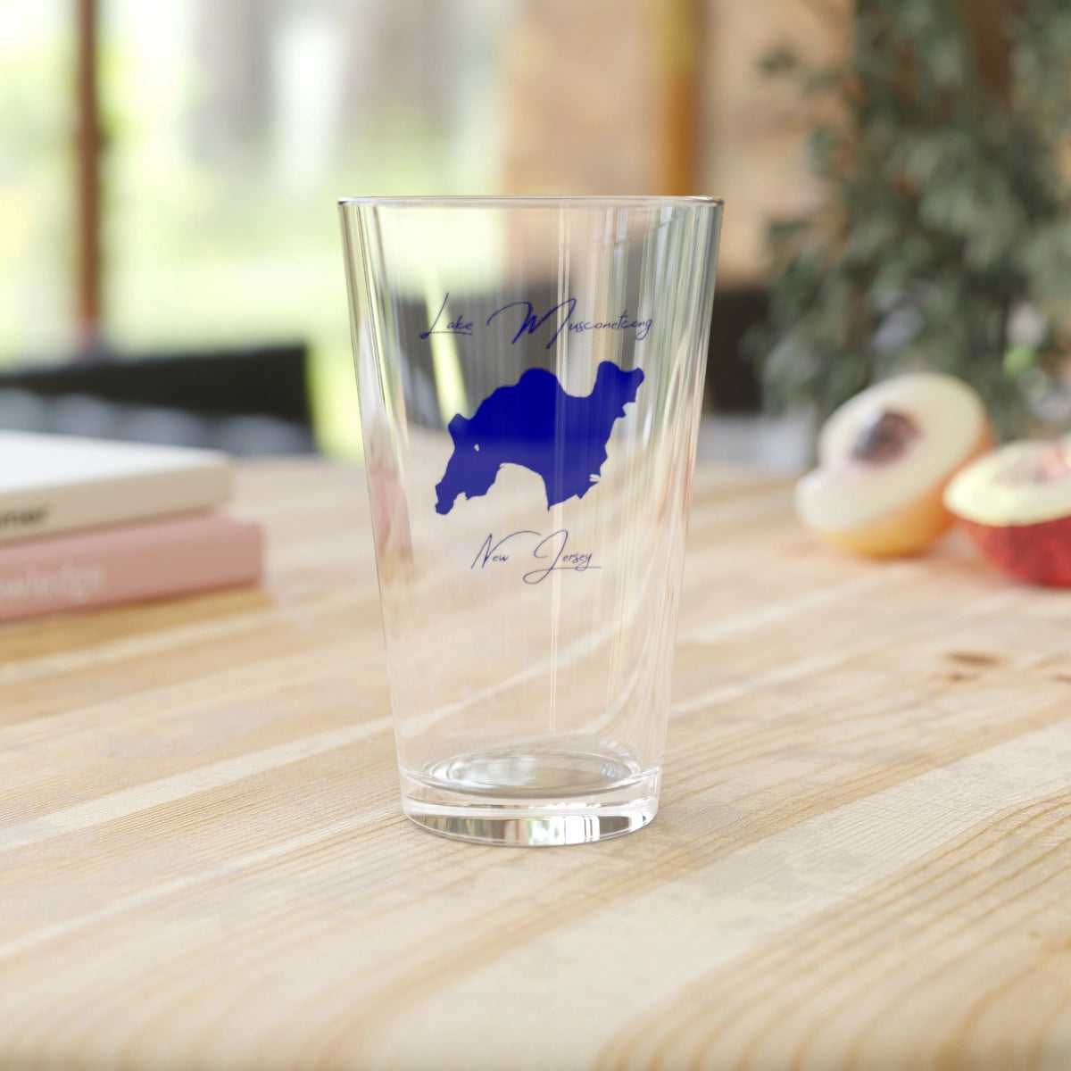 New  Jersey  Lake  Musconetcong  16oz  Pint  Glass  front  position  view  from  context-2  16oz.webp