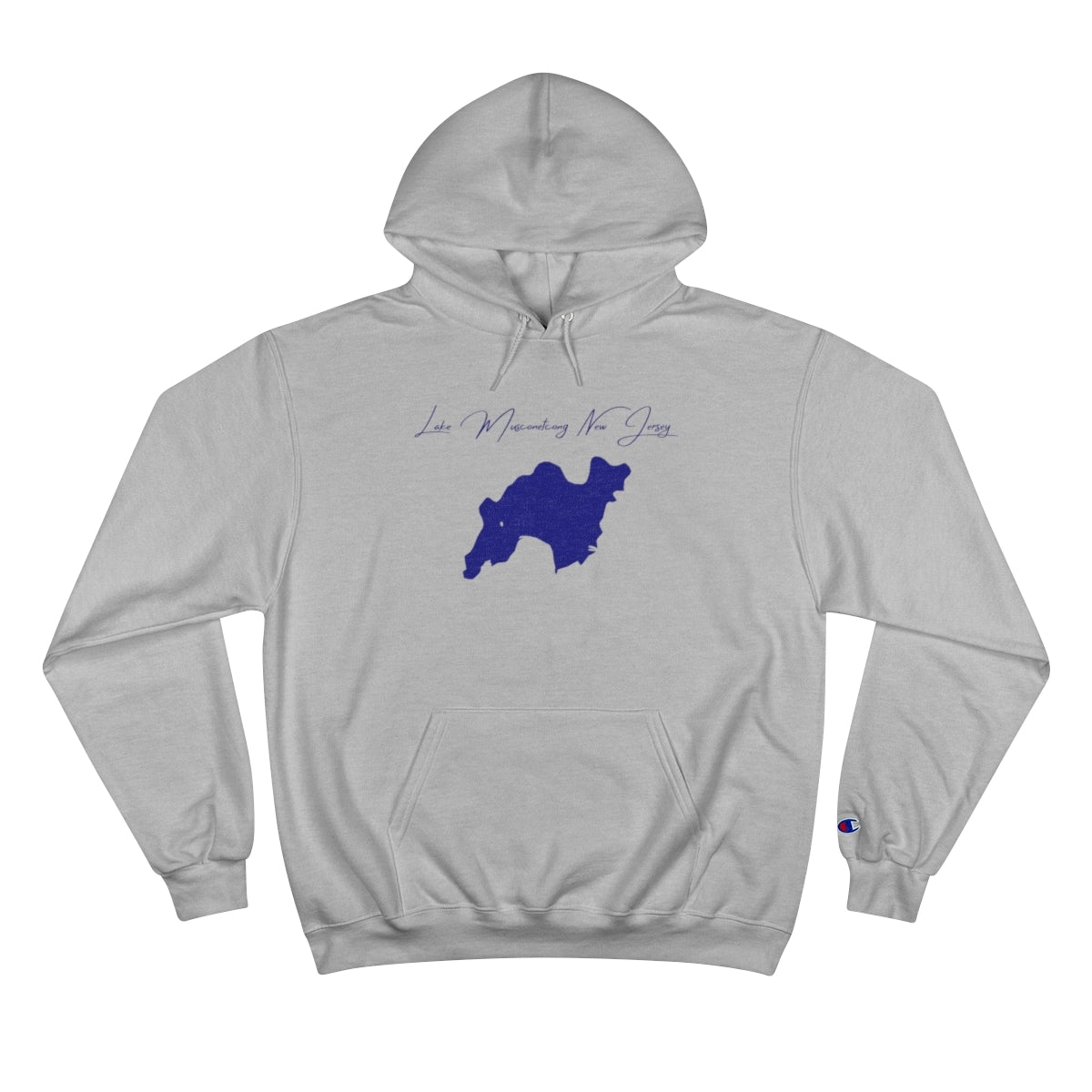 New  Jersey  Lake  Musconetcong  Hoodie  front  position  view  from  front  light  steel.webp