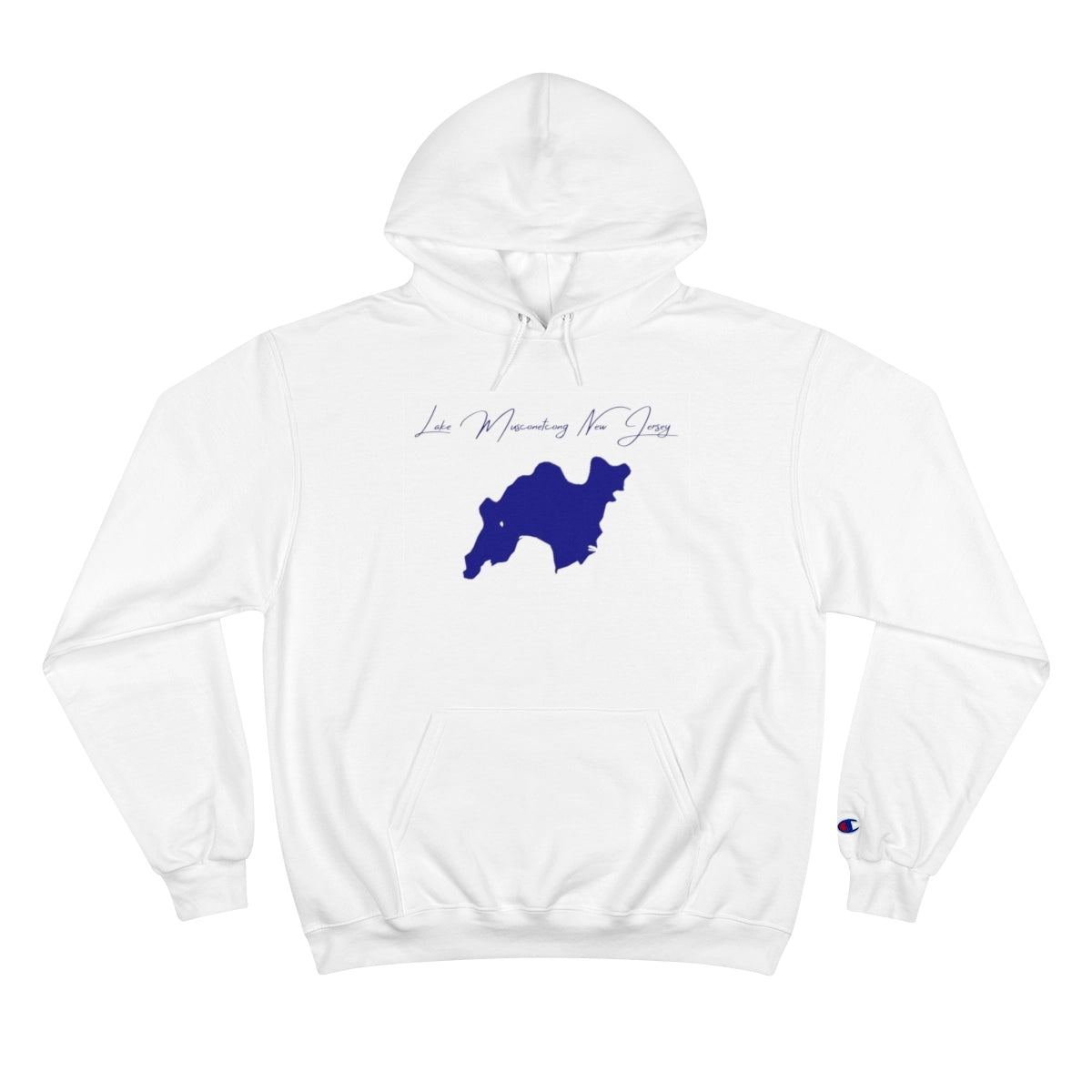 New  Jersey  Lake  Musconetcong  Hoodie  front  position  view  from  front  white.webp