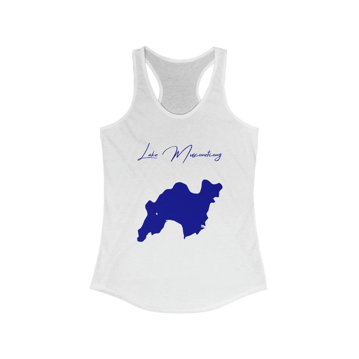 New  Jersey  Lake  Musconetcong  Racerback-Tank  front  position  view  from  front  solid  white.webp