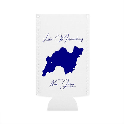 New  Jersey  Lake  Musconetcong  Slim  Can  Koozie  front  position  view  from  flat-front  white.webp