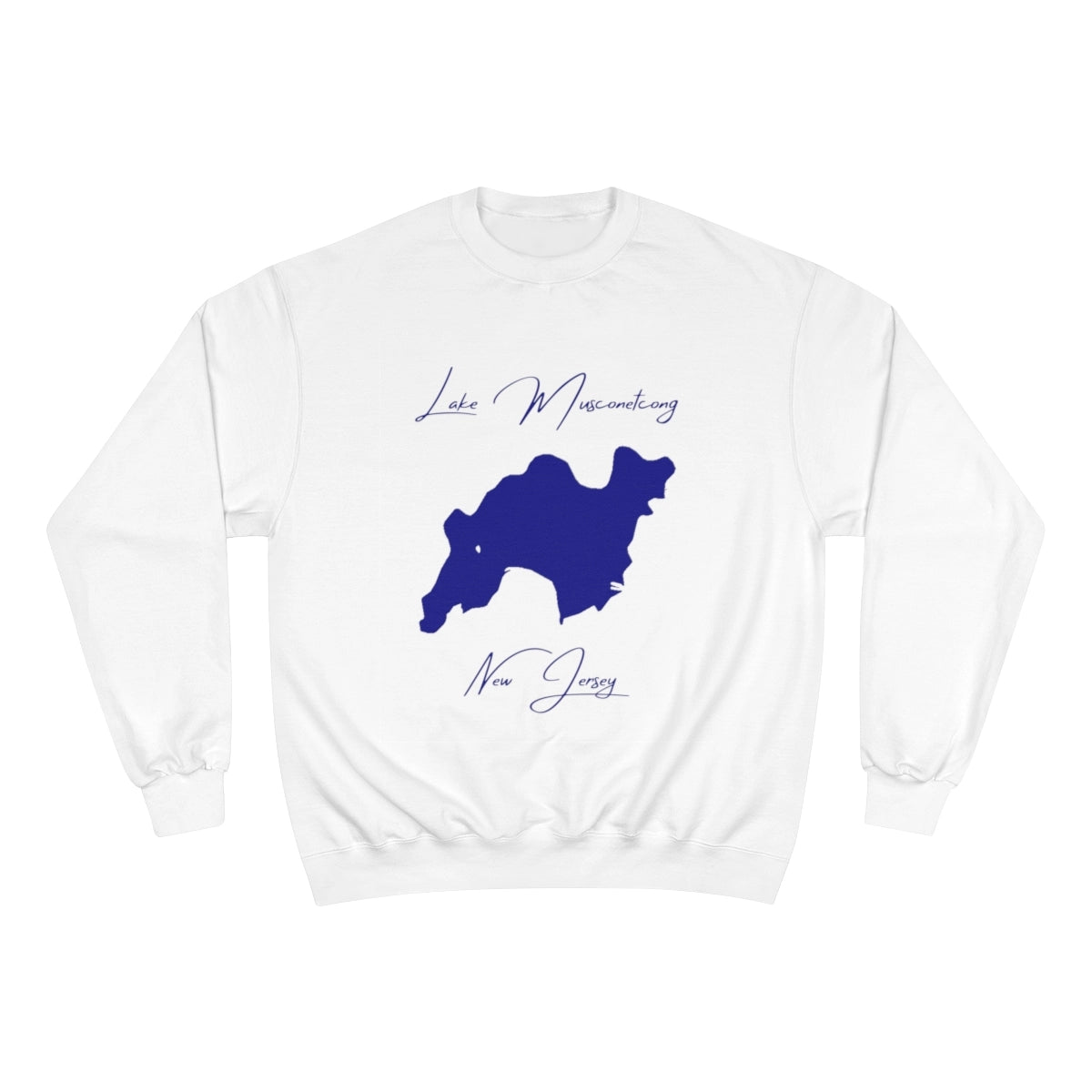 New  Jersey  Lake  Musconetcong  Sweatshirt  front  position  view  from  front  white.webp