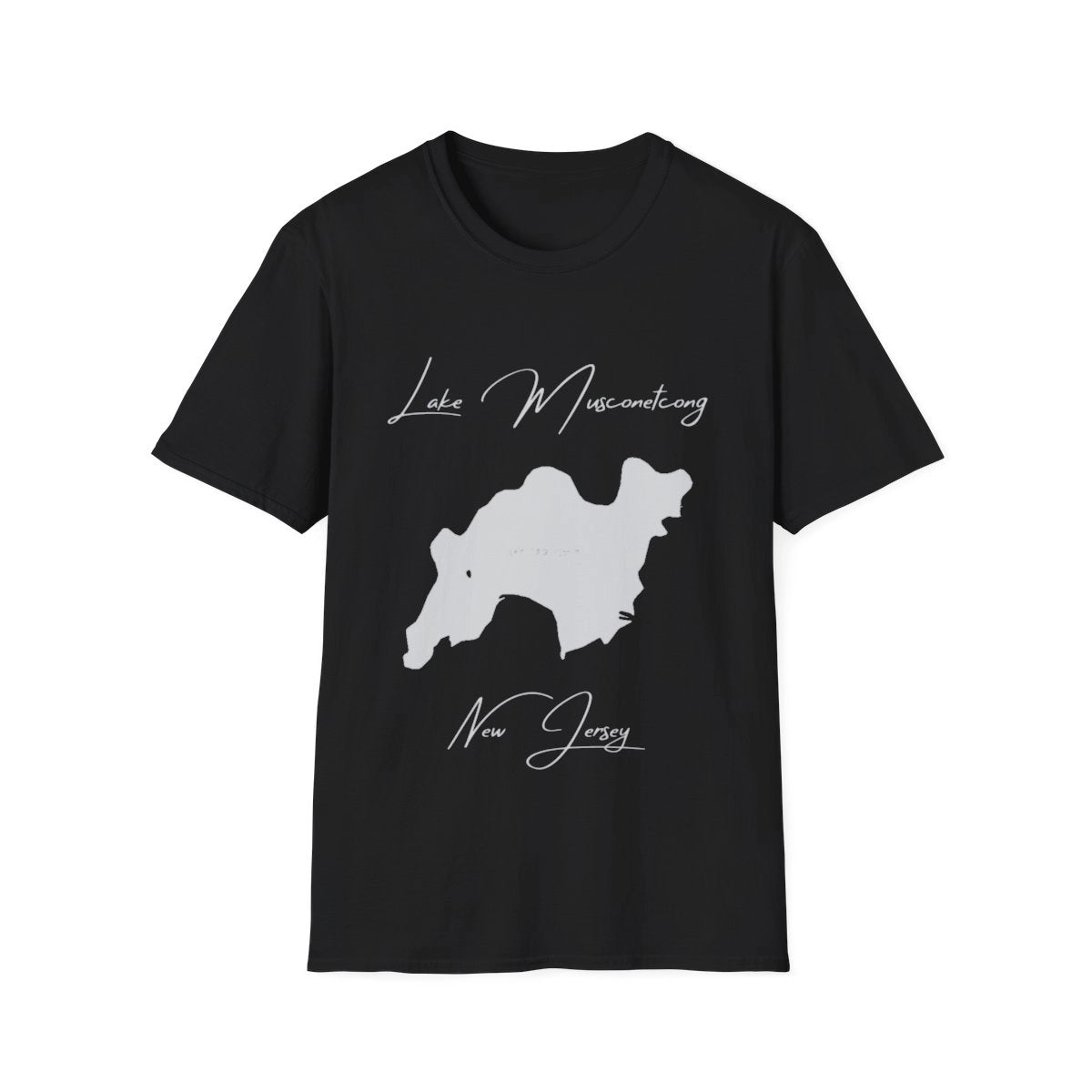 New  Jersey  Lake  Musconetcong  T-shirt  front  position  view  from  front  black.webp