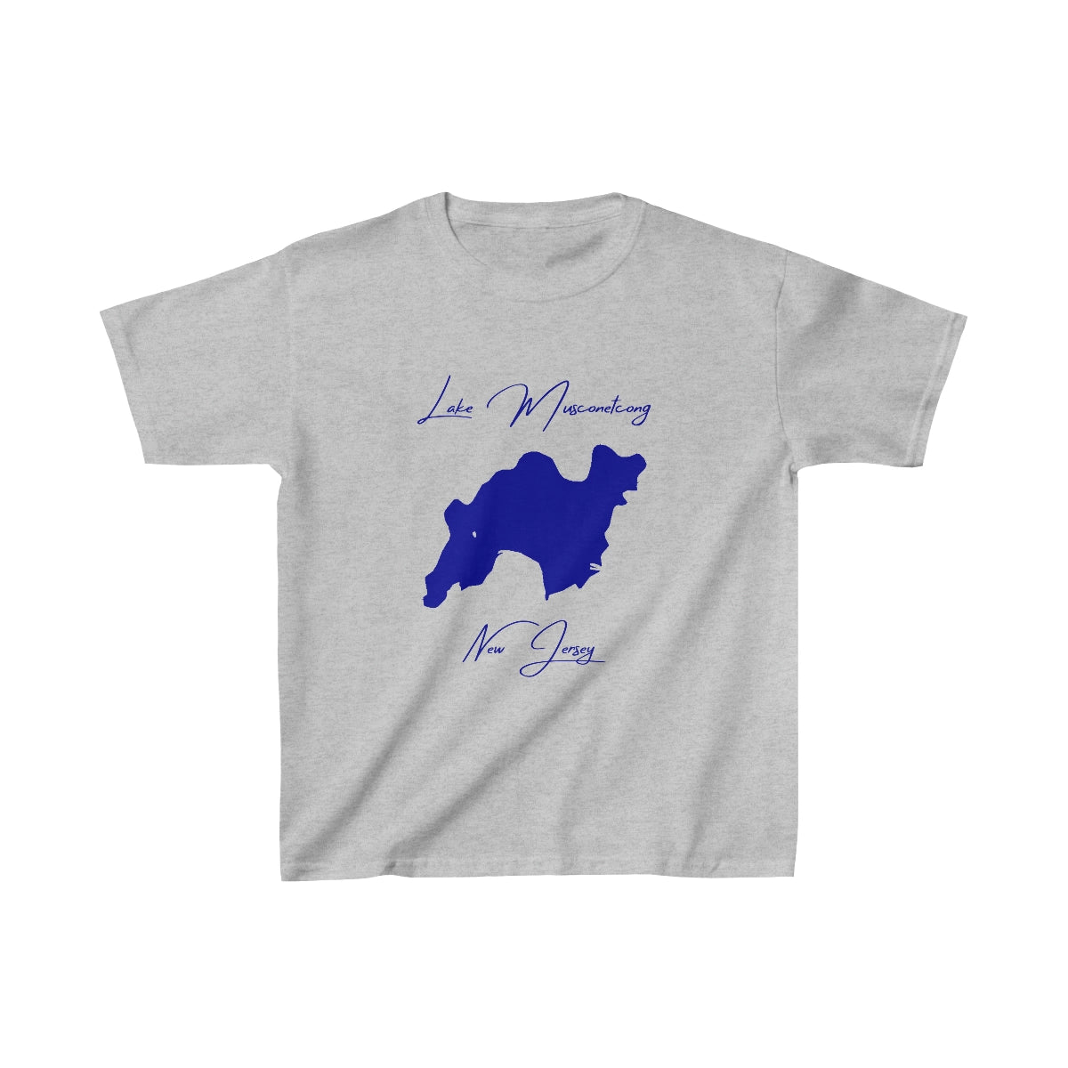 New  Jersey  Lake  Musconetcong  Youth  T-shirt  front  position  view  from  front  sport  grey.webp