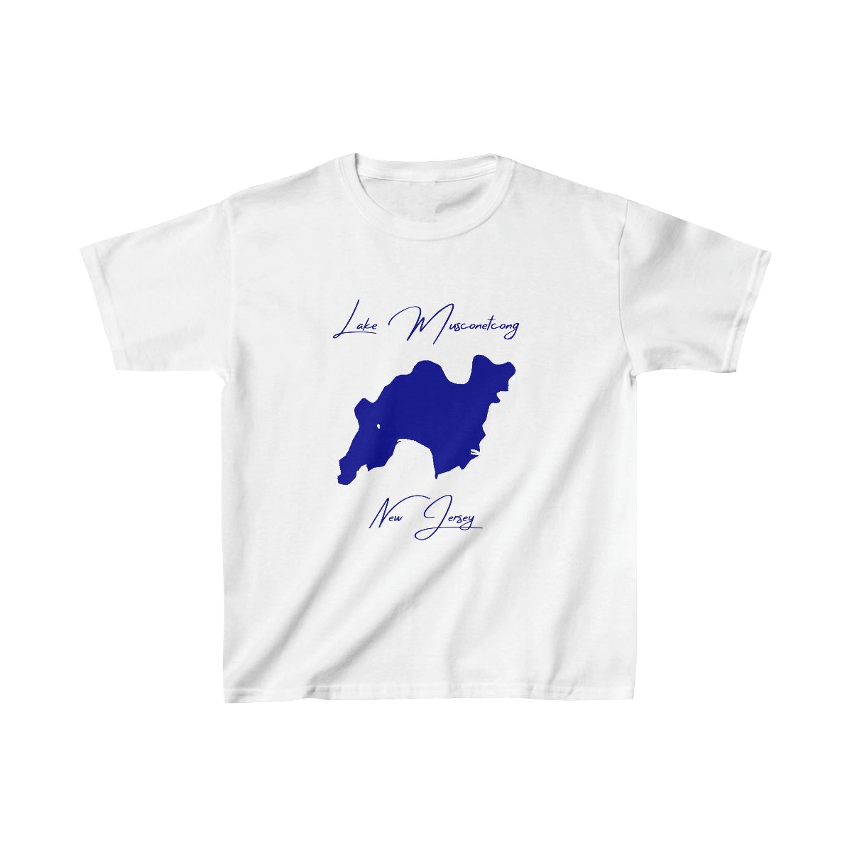New  Jersey  Lake  Musconetcong  Youth  T-shirt  front  position  view  from  front  white.webp