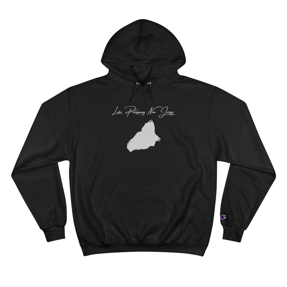 New  Jersey  Lake  Parsippany  Hoodie  front  position  view  from  front  black.webp