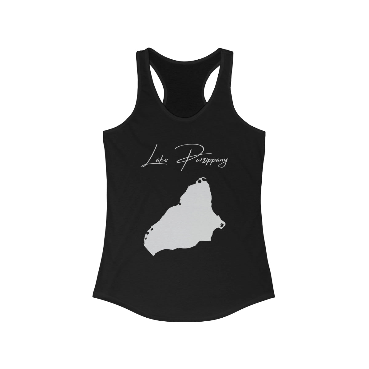 New  Jersey  Lake  Parsippany  Racerback-Tank  front  position  view  from  front  solid  black.webp