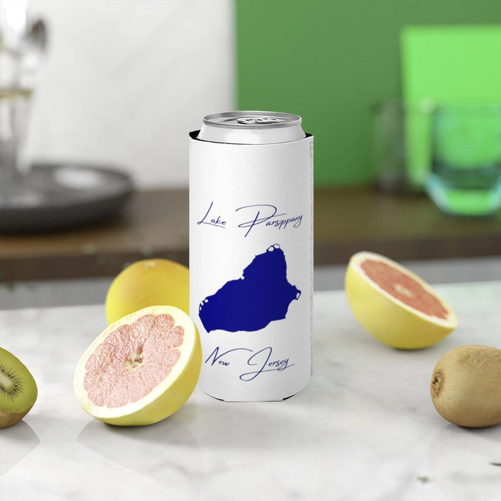 New  Jersey  Lake  Parsippany  Slim  Can  Koozie  front  position  view  from  context-2  white.webp