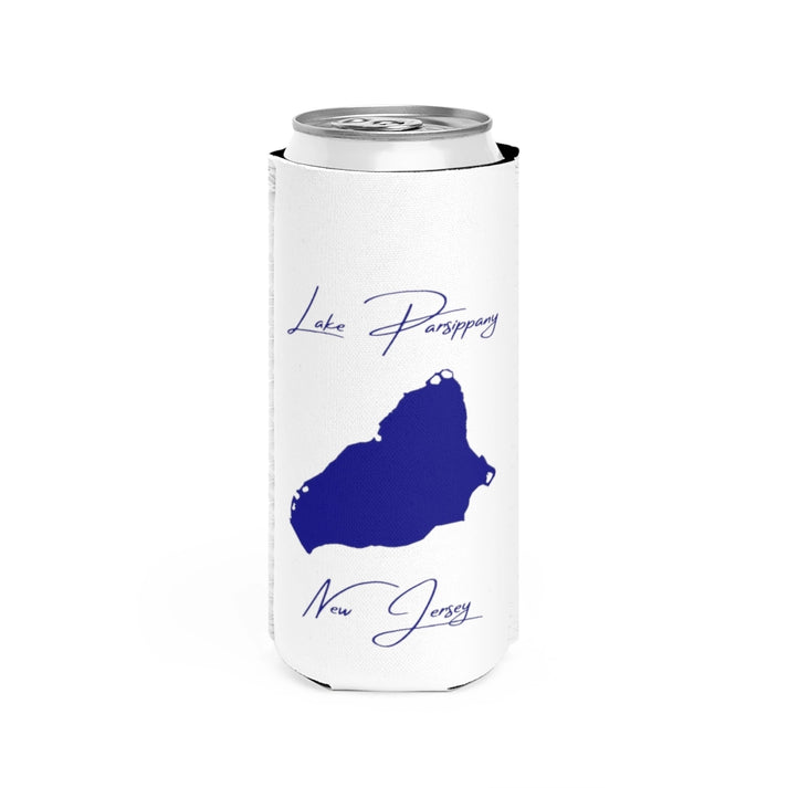 New  Jersey  Lake  Parsippany  Slim  Can  Koozie  front  position  view  from  front  white.webp