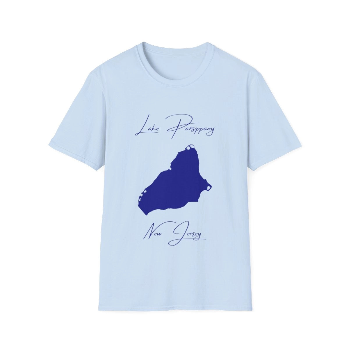 New  Jersey  Lake  Parsippany  T-shirt  front  position  view  from  front  light  blue.webp