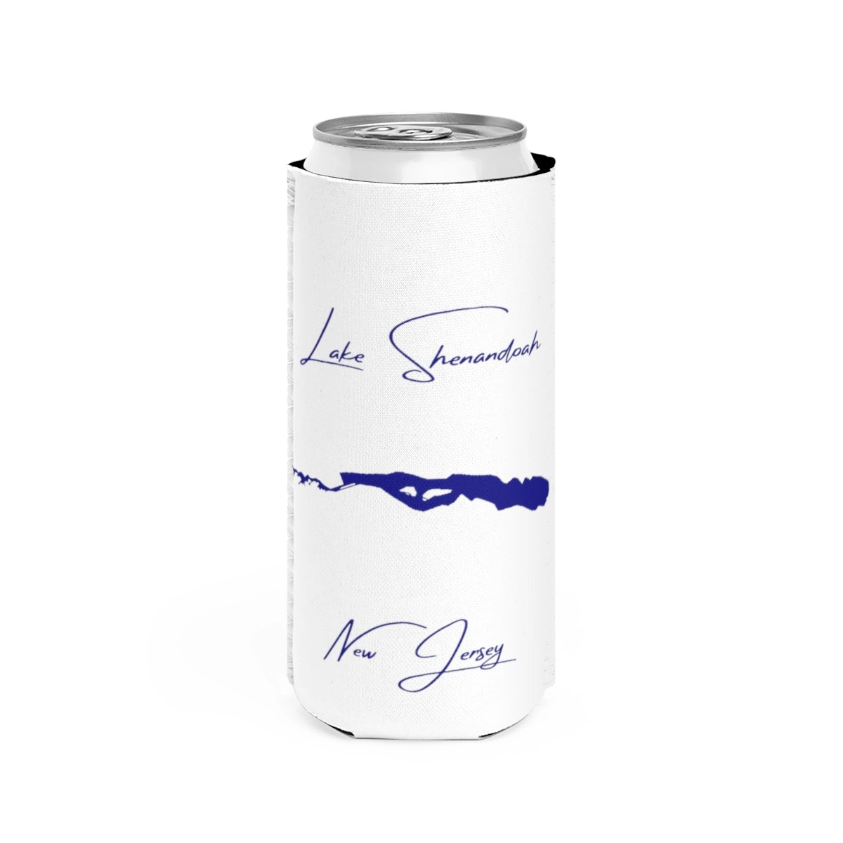 New  Jersey  Lake  Shenandoah  Slim  Can  Koozie  front  position  view  from  front  white.webp