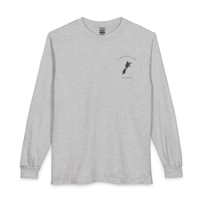 New  Jersey  Lake  Wawayanda  Long  Sleeve  Fishing  T-shirt  front  position  view  from  front  sport  grey.webp