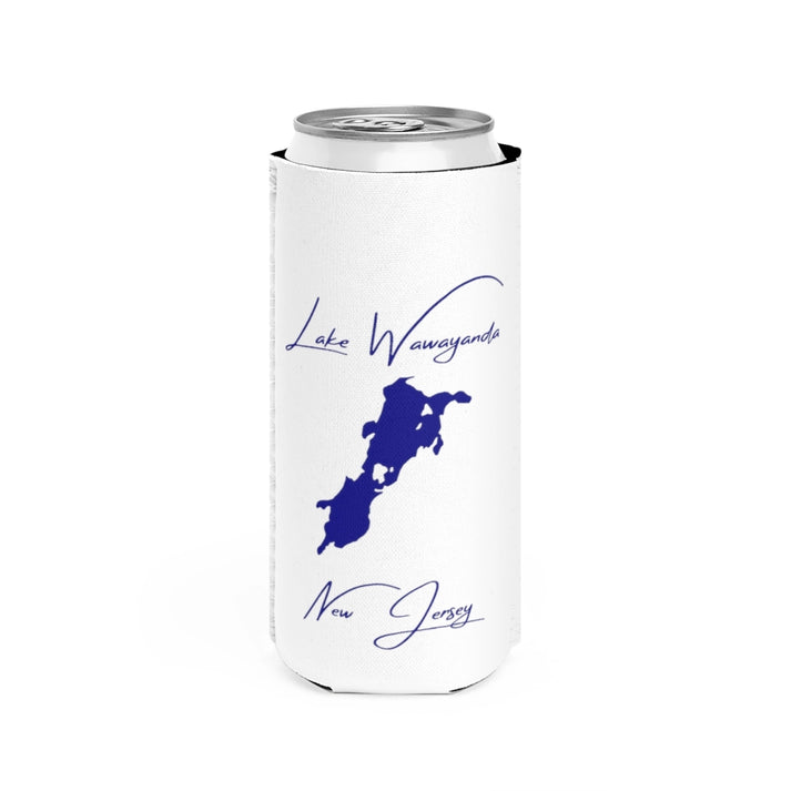 New  Jersey  Lake  Wawayanda  Slim  Can  Koozie  front  position  view  from  front  white.webp
