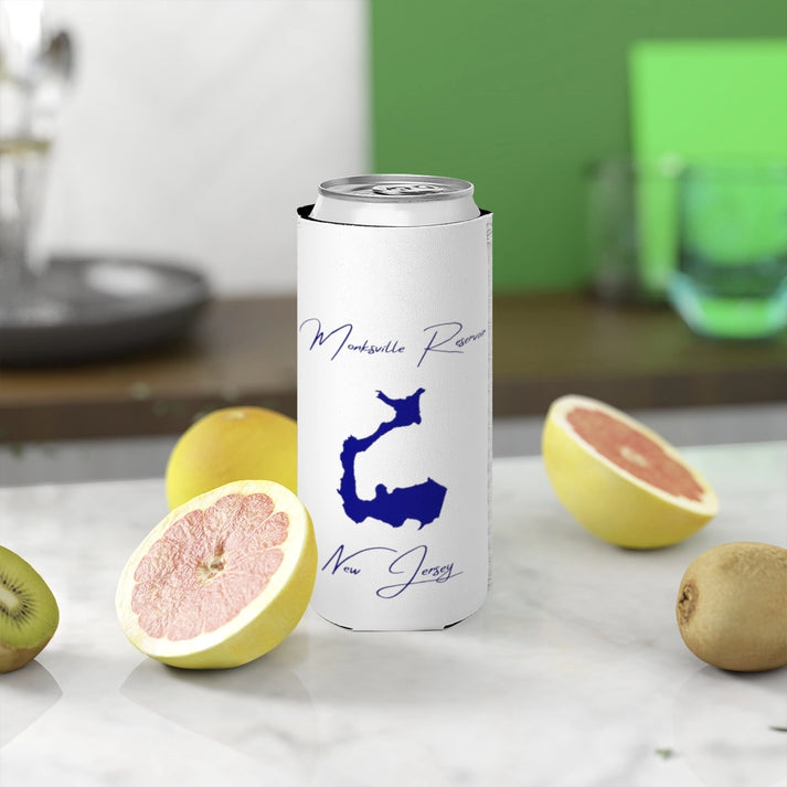 New  Jersey  Monksville  Reservoir  Slim  Can  Koozie  front  position  view  from  context-2  white.webp