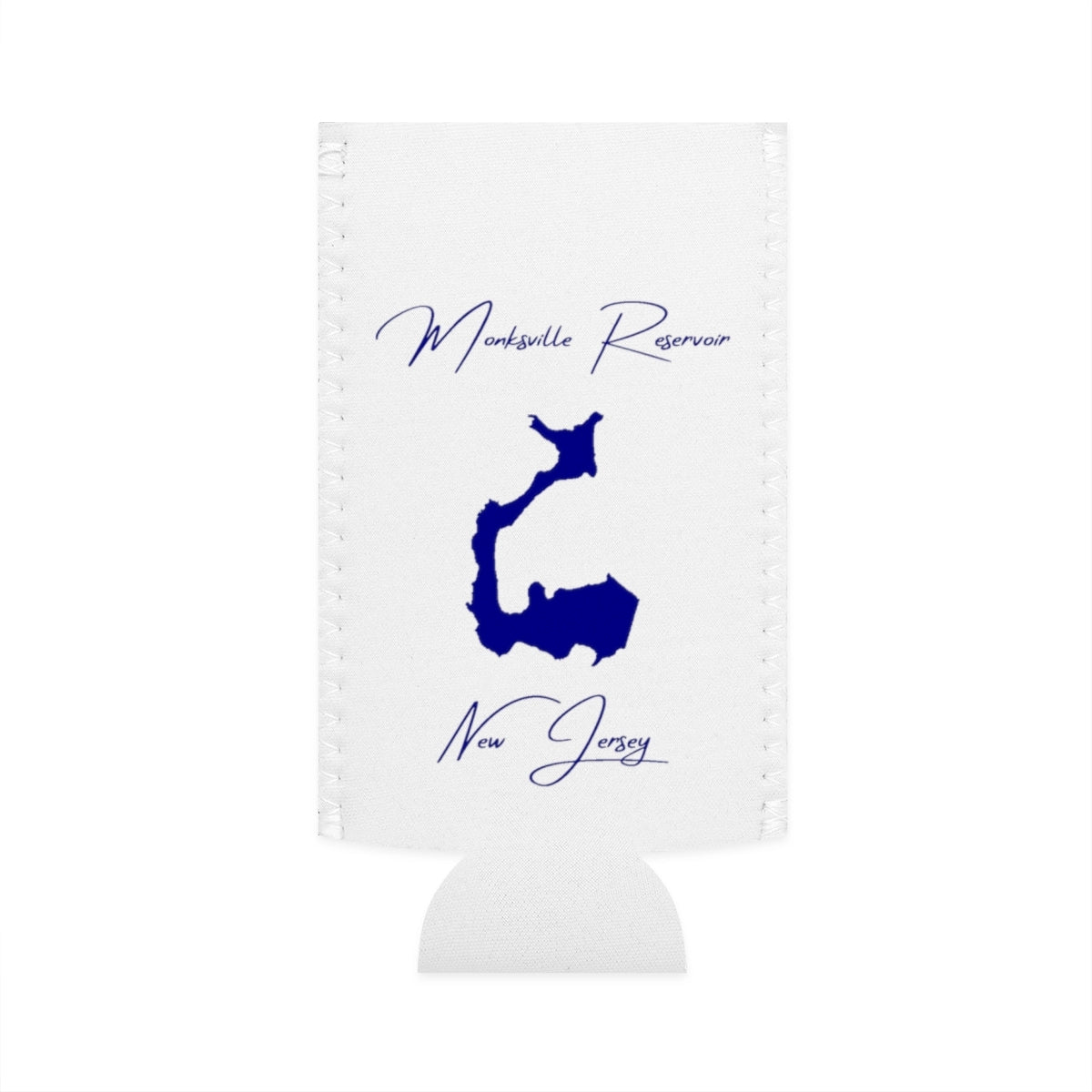 New  Jersey  Monksville  Reservoir  Slim  Can  Koozie  front  position  view  from  flat-front  white.webp
